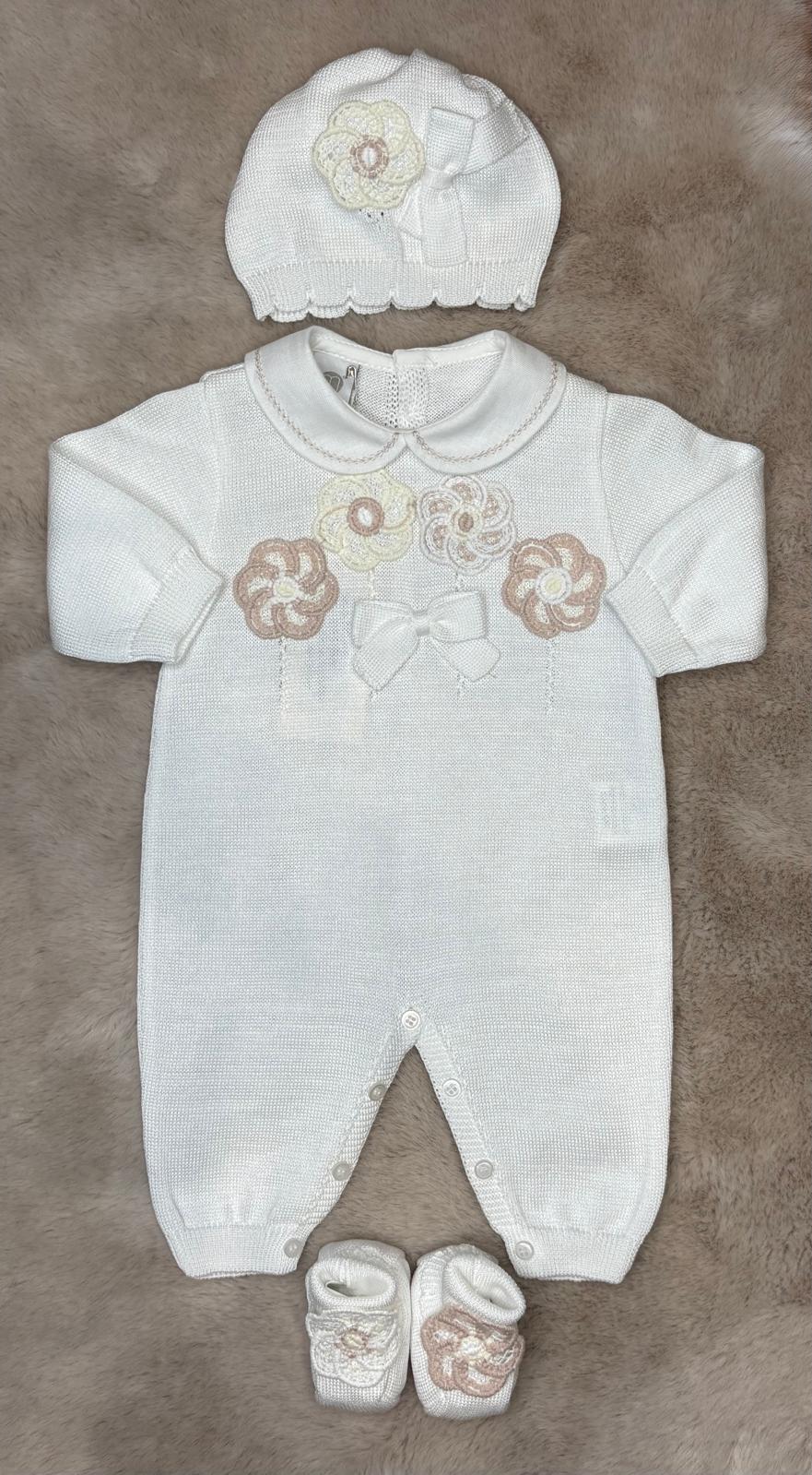 Set 3Pz con ricamo fiori - Marlù