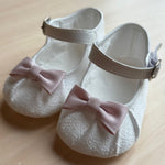 Ballerine Cerimonia Bianche con Fiocco Rosa - Minù