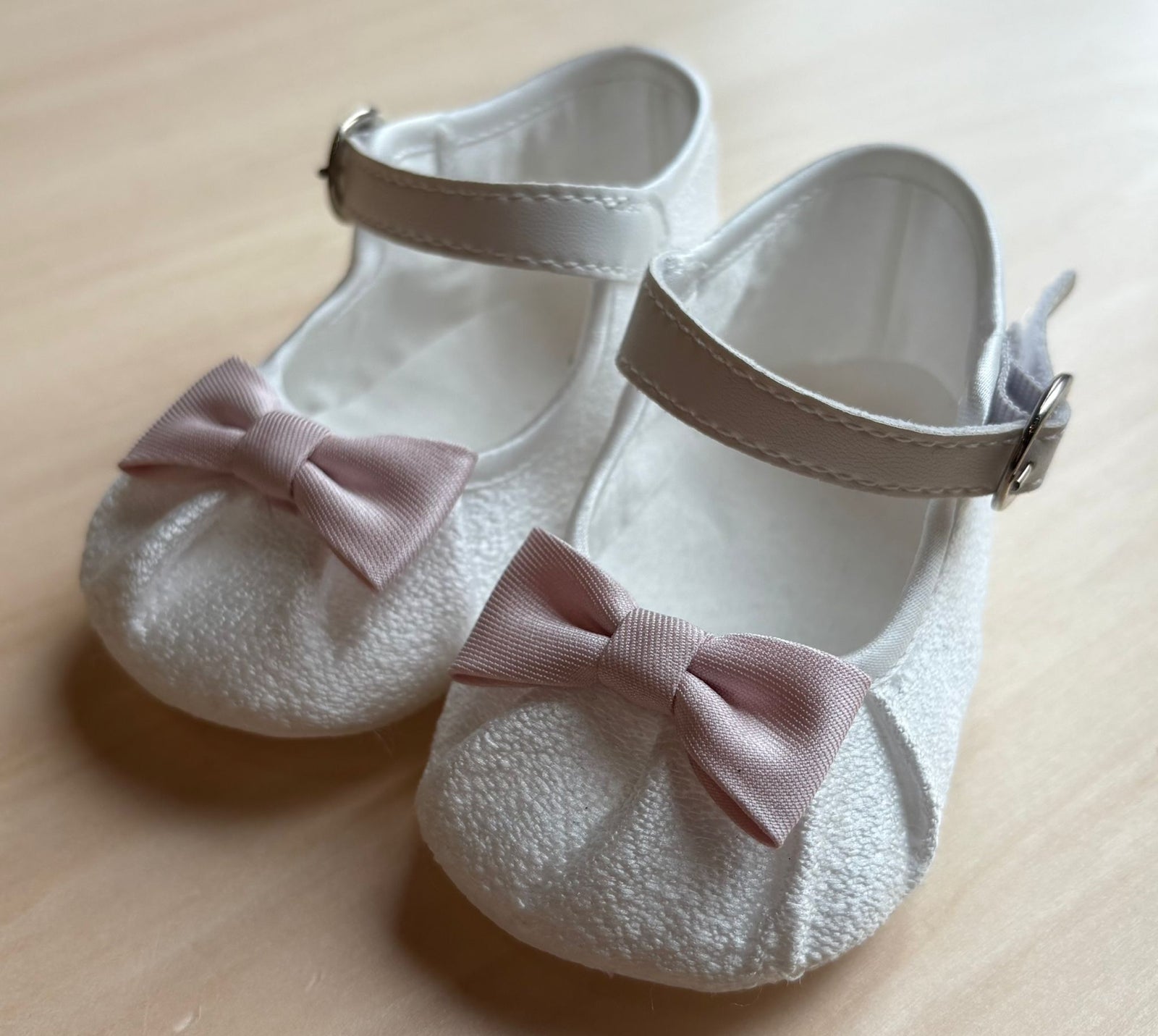 Ballerine Cerimonia Bianche con Fiocco Rosa - Minù