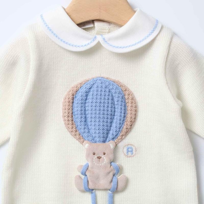 Set Nascita in Lana Mongolfiera Vaniglia Cielo - Marlù
