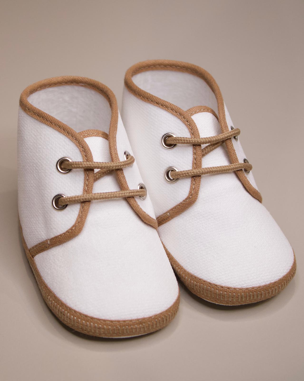 Scarpette Bianche Dettagli color Cuoio - Minù