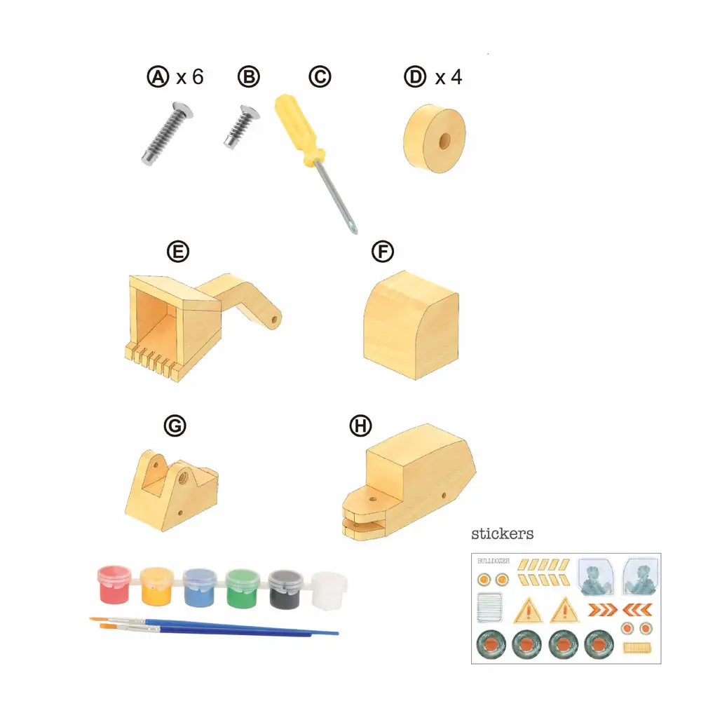 Bulldozer in legno fai da te - Egmont Toys