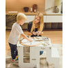 Torre Montessori 3 in 1 - Bianco - Lavagna Magnetica e Convertibile in Tavolo+Sedia