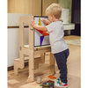 Torre Montessori 3 in 1 - Natural - Lavagna Magnetica e Convertibile in Tavolo+Sedia