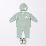 Set Nascita in Pura Lana Verde Salvia - Marlù