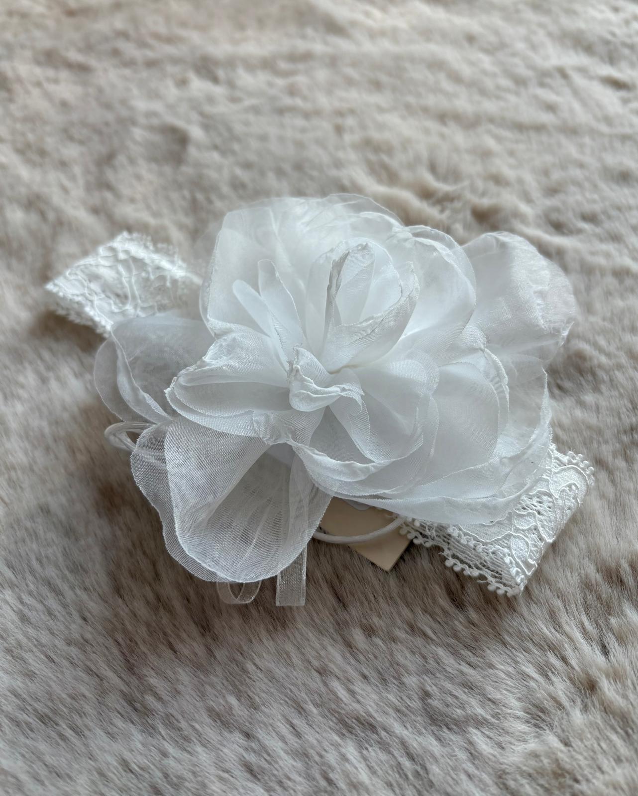 Fascetta con fiore e pizzo elastico - PURE Firenze