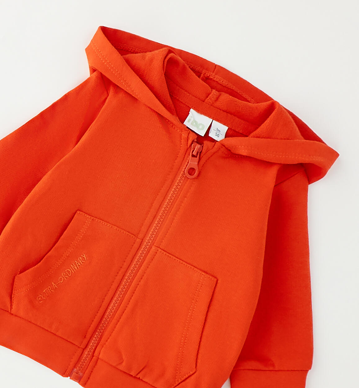 Felpa con zip 100% cotone - iDO