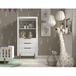 Appendiabiti/Cassettiera Smile - Bianco - 88 x 56,9 x 160 cm - 3 Cassetti - Pino Massiccio e MDF