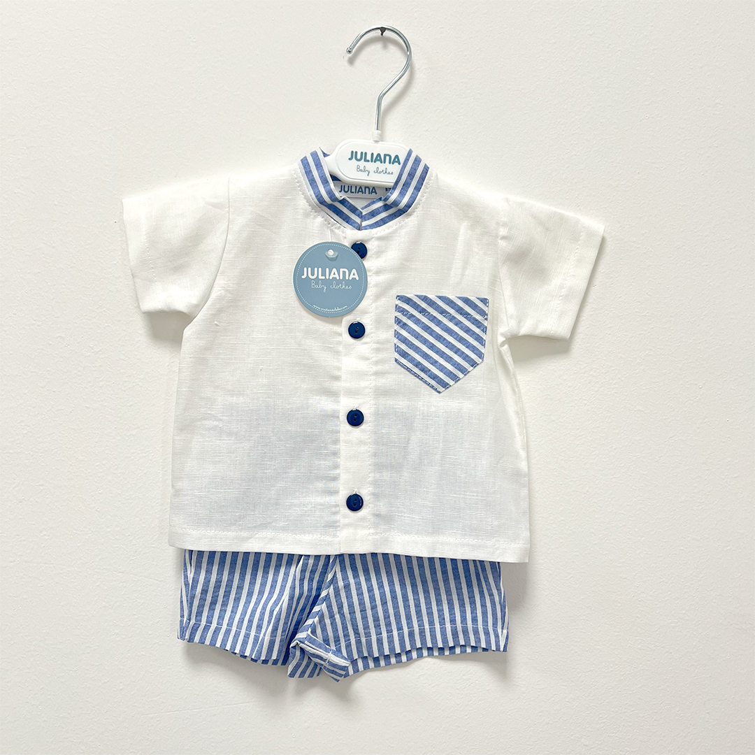 Completo bimbo Azzurro estivo Juliana - dalla 3 alla 24 mesi