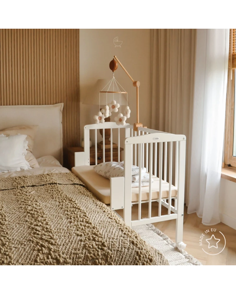 Lettino 2in1 con materasso - Bianco - Waldin