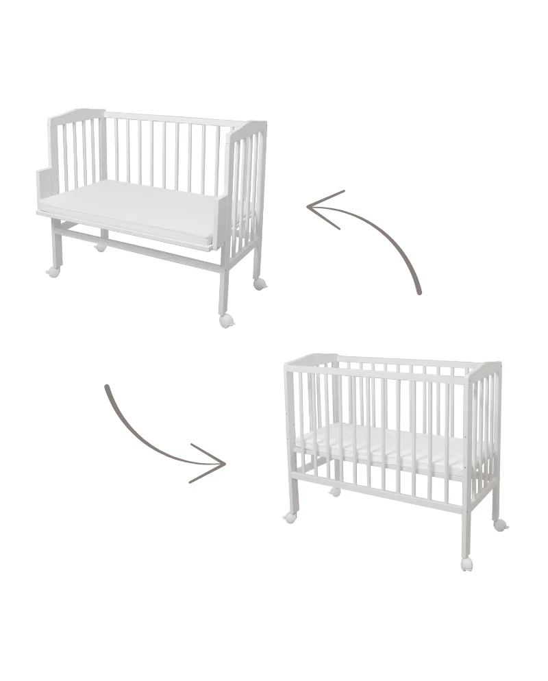 Lettino 2in1 con materasso - Bianco - Waldin