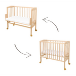 Lettino 2in1 con materasso - Naturale - Waldin