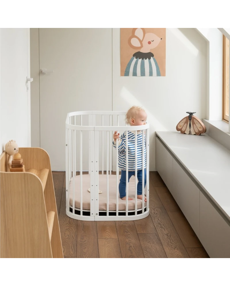 Lettino 5in1 con opzione materasso e culla - Bianco - Waldin