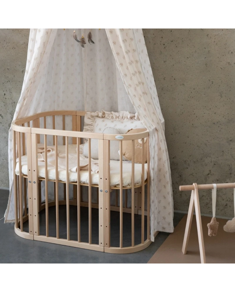 Lettino 5in1 con opzione materasso e culla - Naturale - Waldin