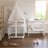 Lettino 7in1 con materasso - Bianco - Waldin