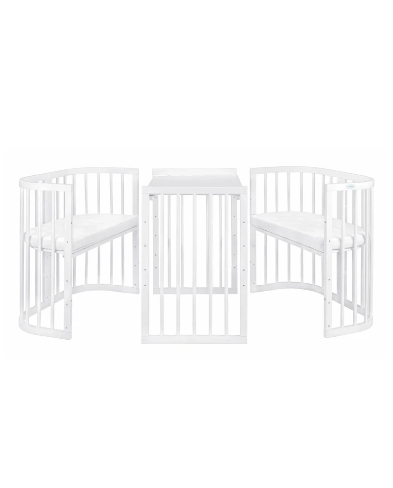 Lettino 7in1 con materasso - Bianco - Waldin