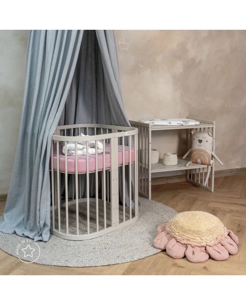 Lettino 7in1 con materasso - Cashmere - Waldin