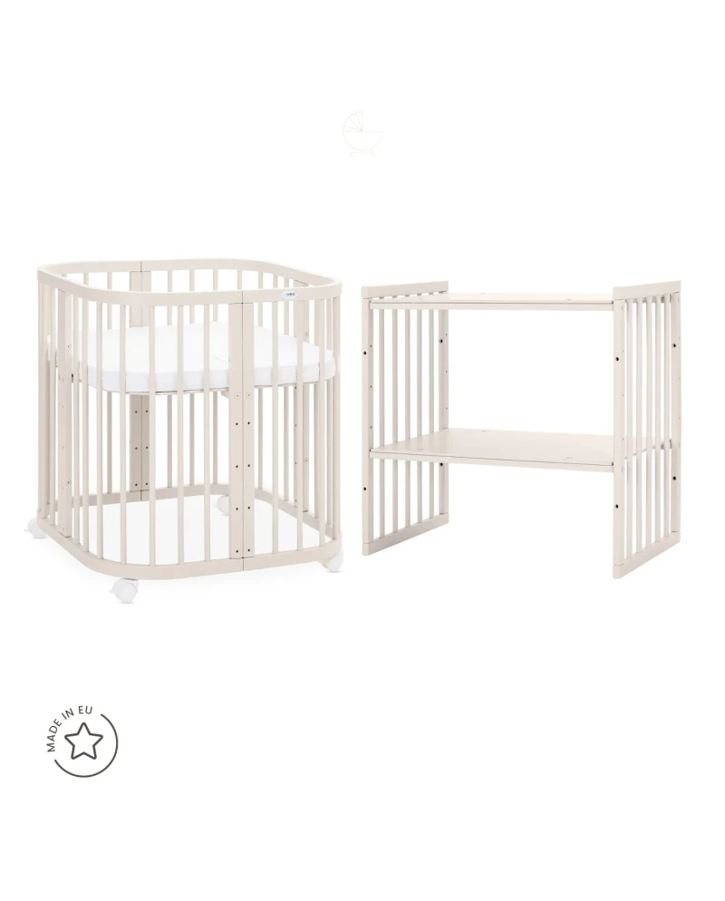 Lettino 7in1 con materasso - Cashmere - Waldin