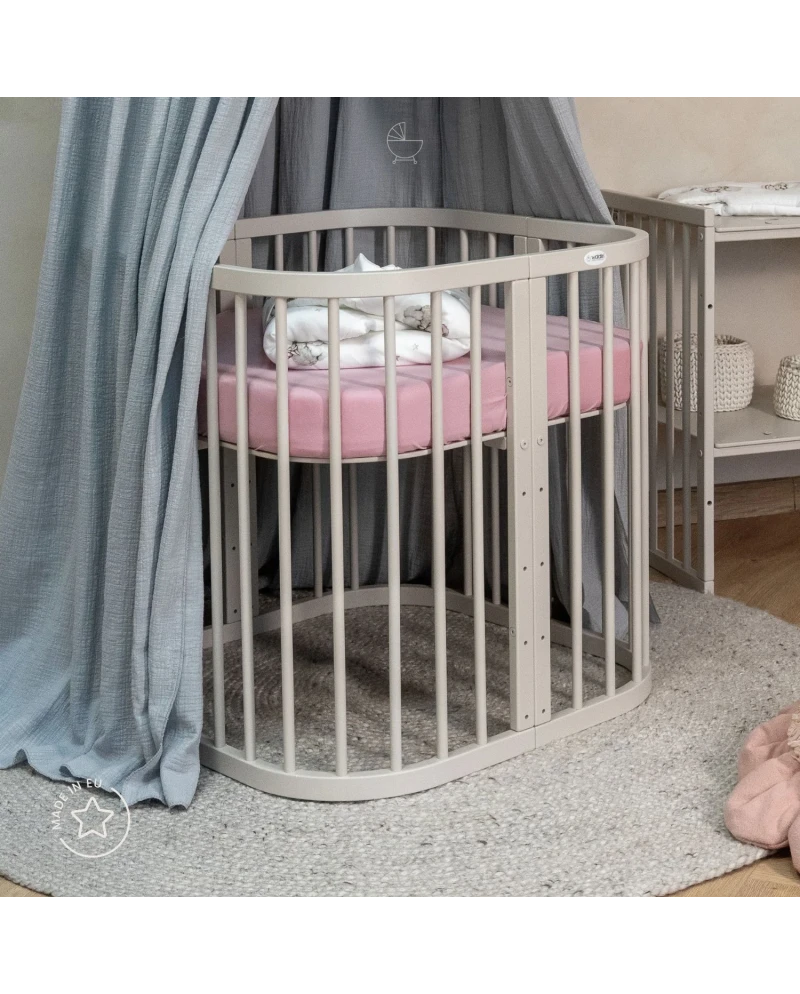 Lettino 7in1 con materasso - Cashmere - Waldin