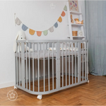 Lettino 7in1 con materasso - Grigio - Waldin