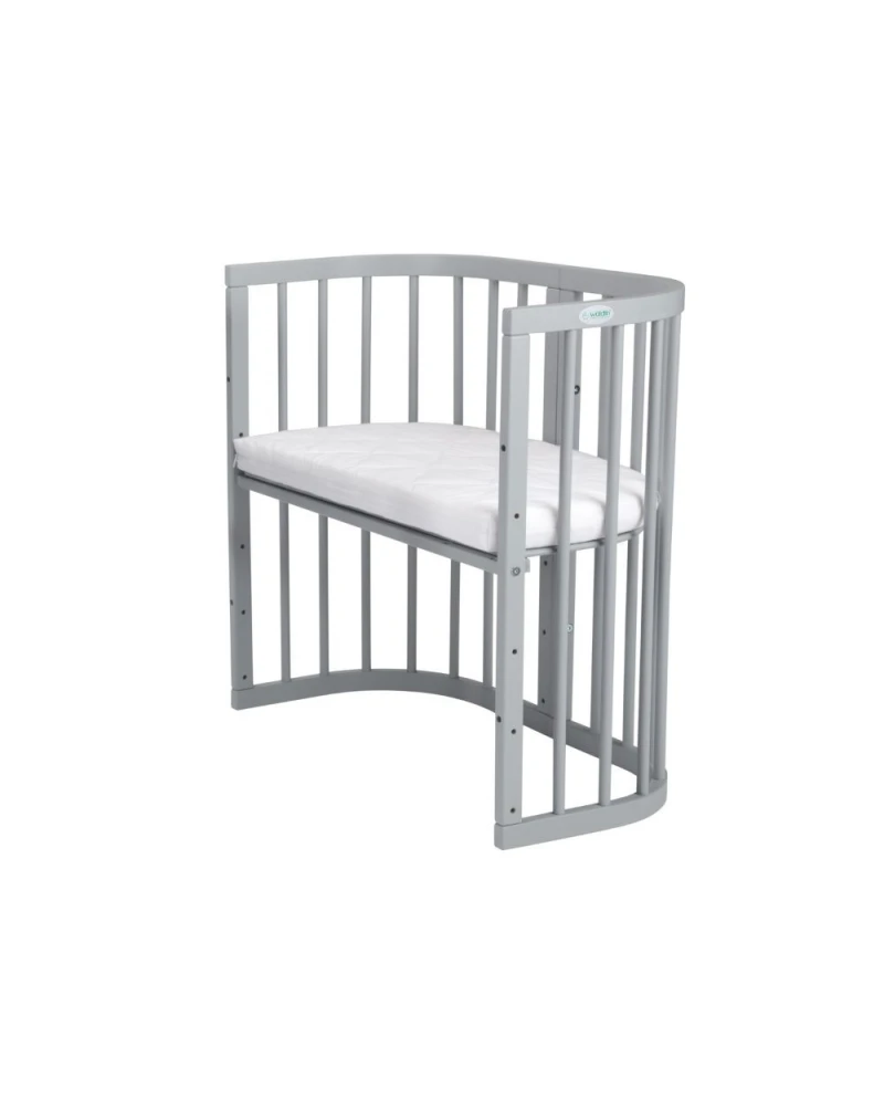 Lettino 7in1 con materasso - Grigio - Waldin