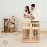 Lettino 7in1 con materasso - Naturale - Waldin