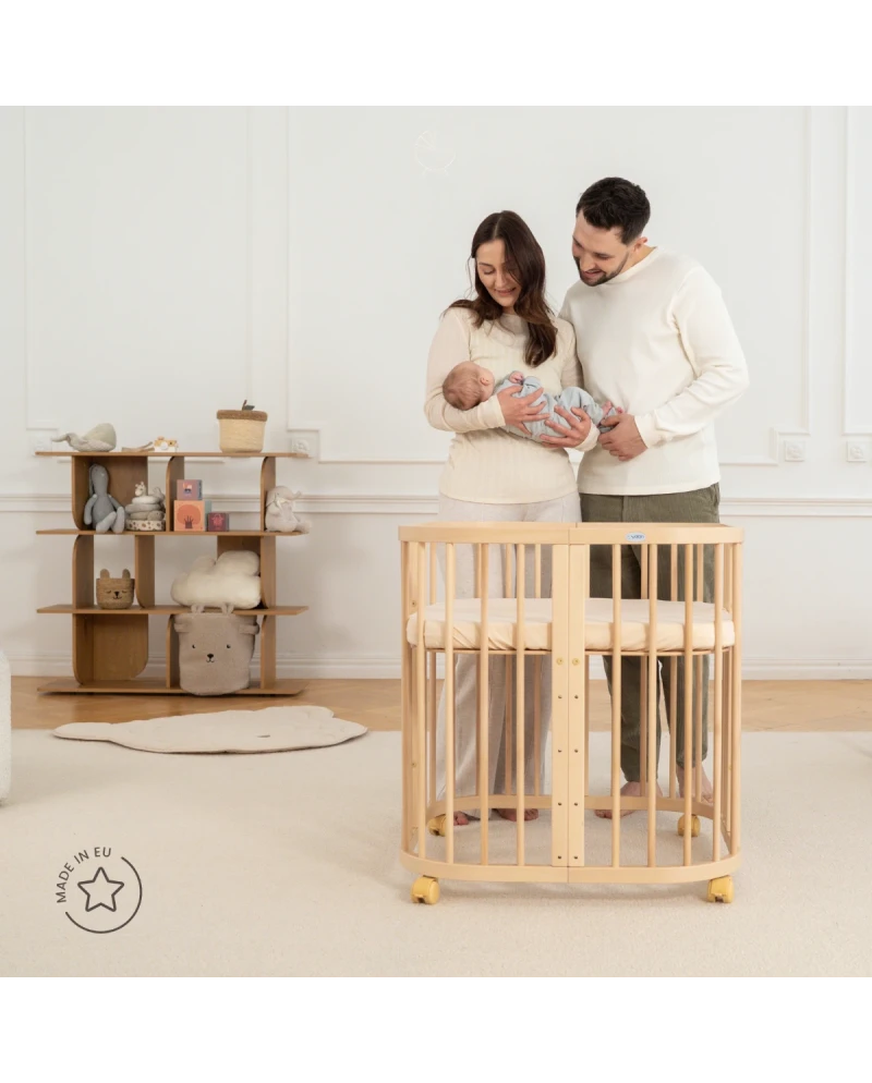 Lettino 7in1 con materasso - Naturale - Waldin