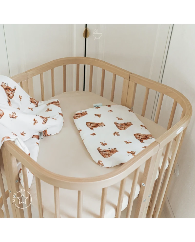Lettino 7in1 con materasso - Naturale - Waldin