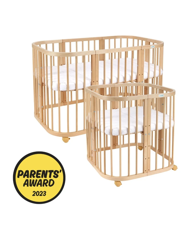 Lettino 7in1 con materasso - Naturale - Waldin