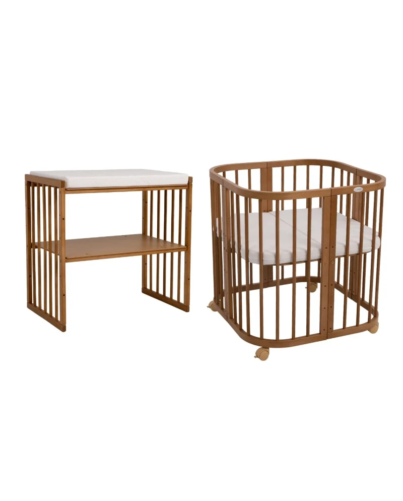 Lettino 7in1 con materasso - Vintage - Waldin