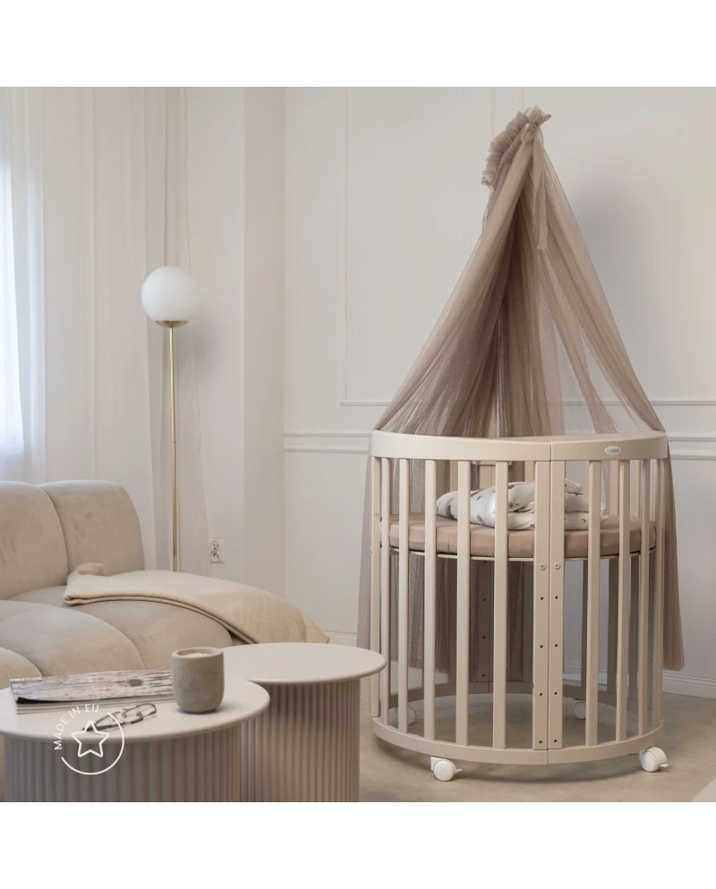 Lettino Ovale 7in1 con Materasso - Cashmere - Waldin