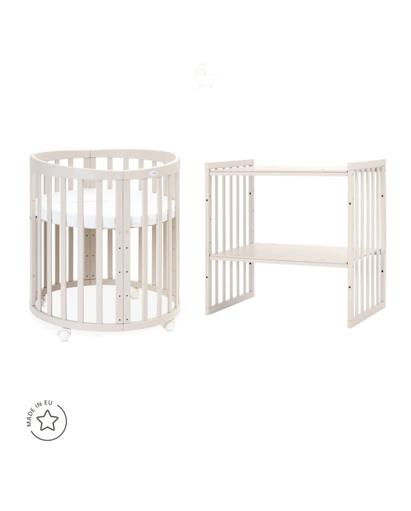 Lettino Ovale 7in1 con Materasso - Cashmere - Waldin