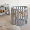 Lettino Ovale 7in1 con Materasso - Grigio - Waldin