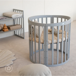 Lettino Ovale 7in1 con Materasso - Grigio - Waldin