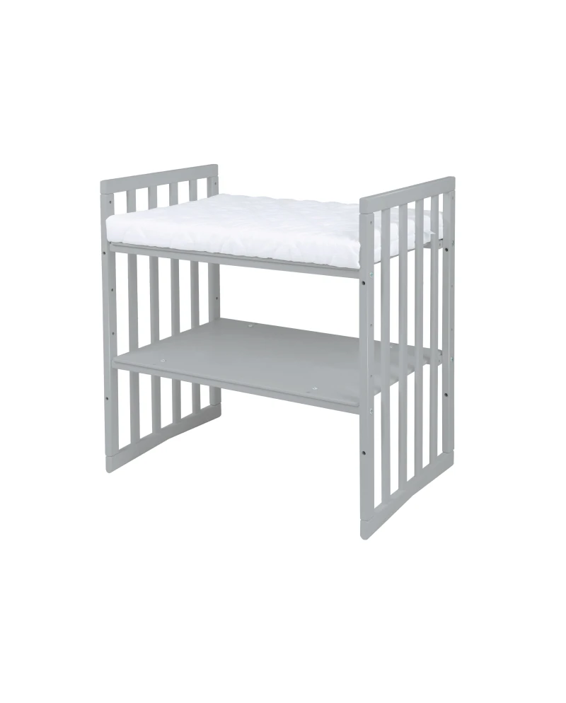 Lettino Ovale 7in1 con Materasso - Grigio - Waldin