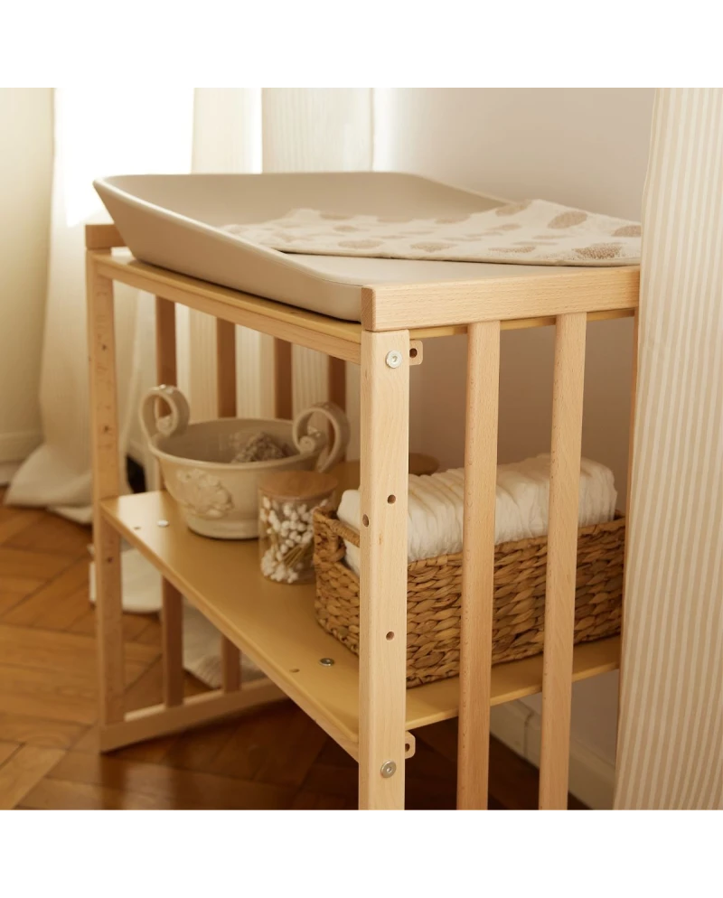 Lettino Ovale 7in1 con Materasso - Naturale - Waldin