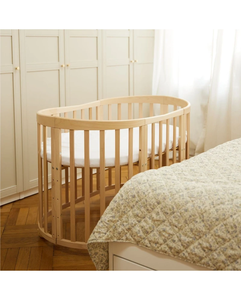 Lettino Ovale 7in1 con Materasso - Naturale - Waldin