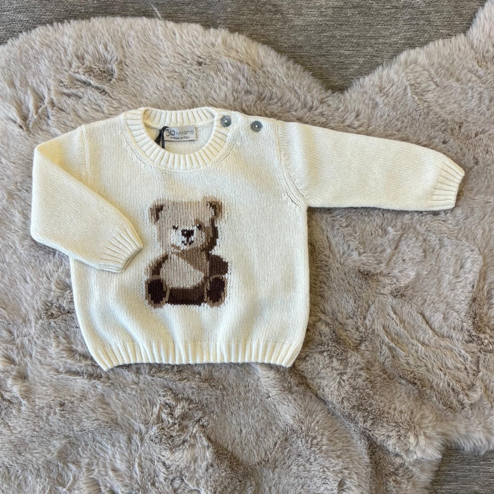 Maglione bimbo con Orsetto Jo Milano - dalla 3 alla 9 mesi in varie colorazioni