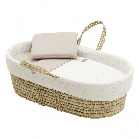 Culla vimini magia beige + base in legno natural - cambrass