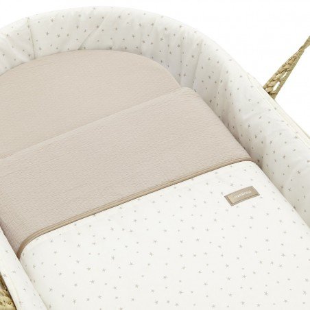 Culla vimini magia beige + base in legno natural - cambrass