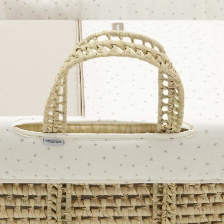 Culla vimini magia beige + base in legno natural - cambrass