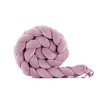 Paracolpi treccia in velluto per lettino - Rosa Antico - Waldin