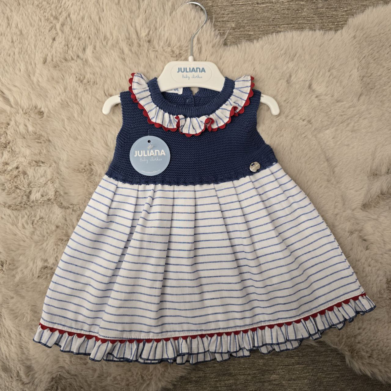 Vestitino bambina Blu e Rosso estivo Juliana - dalla 3 alla 24 mesi