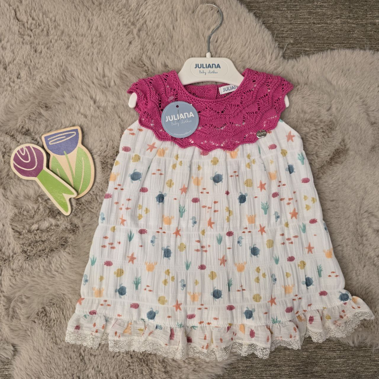 Vestitino bambina Fucsia estivo Juliana  - dalla 3 alla 24 mesi