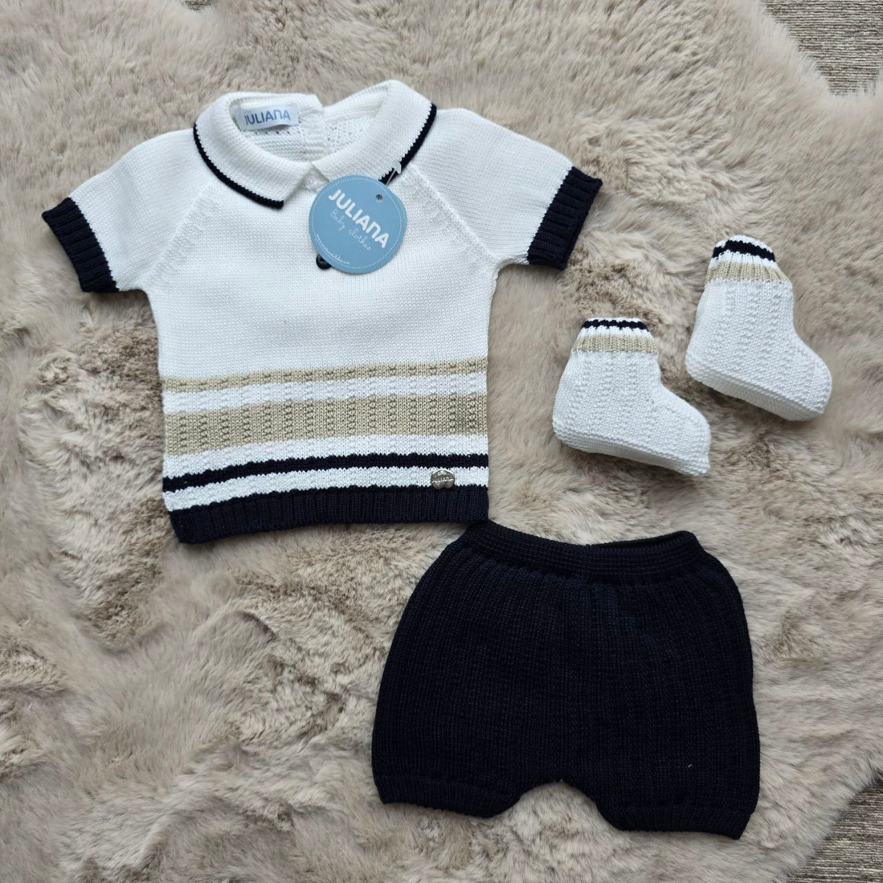 Completo 2 pezzi con scarpette a righe - Juliana