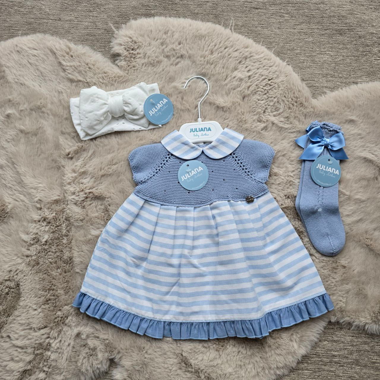 Vestito a righe bianco e azzurro - juliana