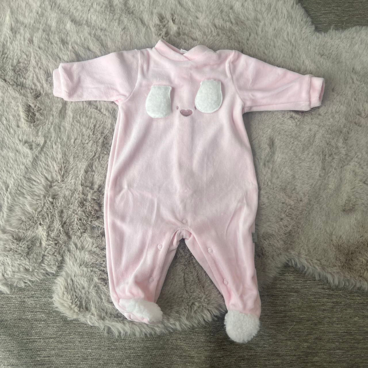 Tutina in ciniglia rosa bimba fino alla 6 mesi - Lalalù