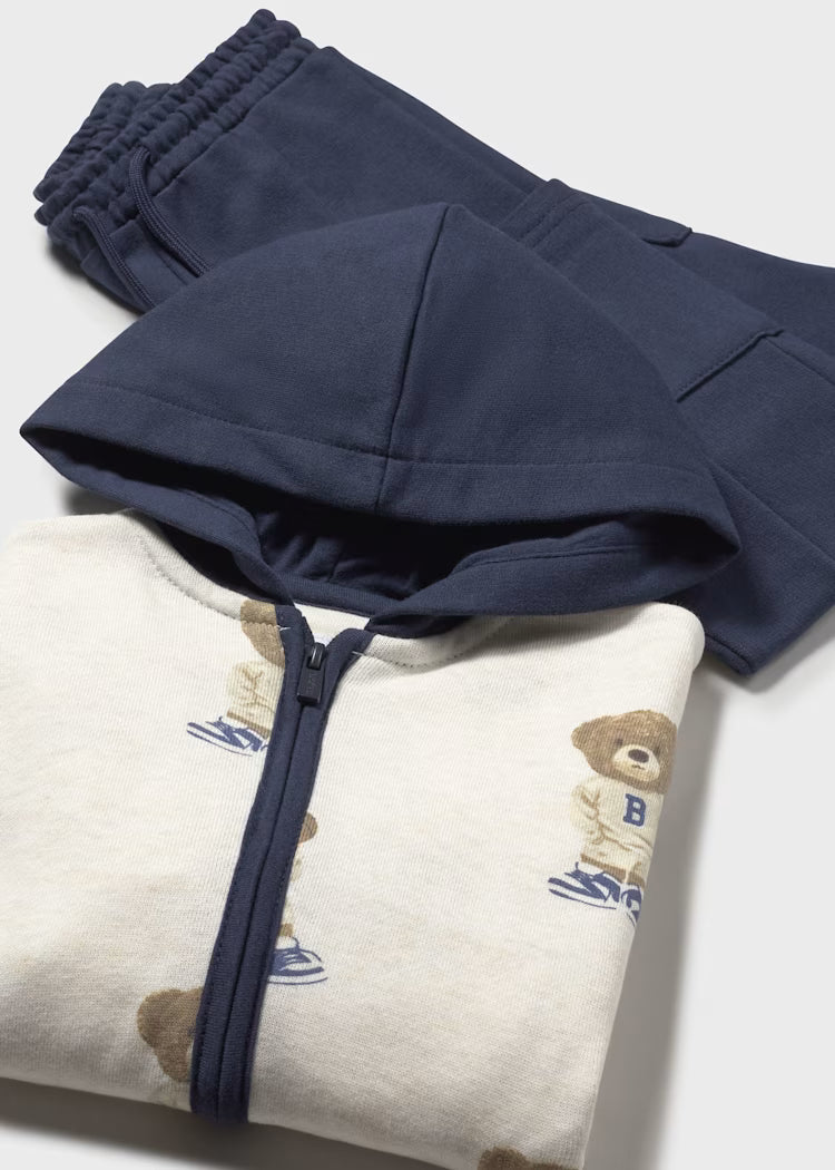 Tuta 3 pz pantaloni e felpa stampati neonato - Mayoral